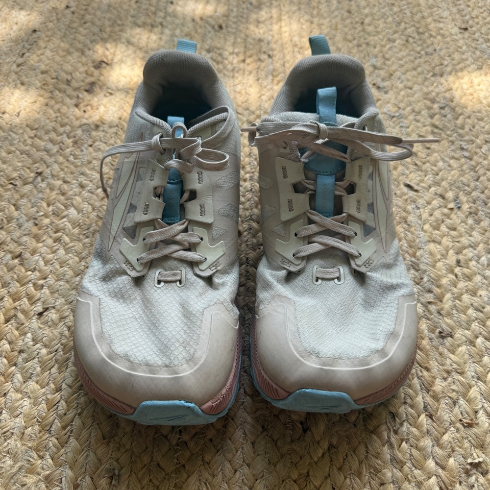 Altra Lone Peak 7 Trail Running Shoes Womens 9.5 Tan Blue AL0A7R7G922